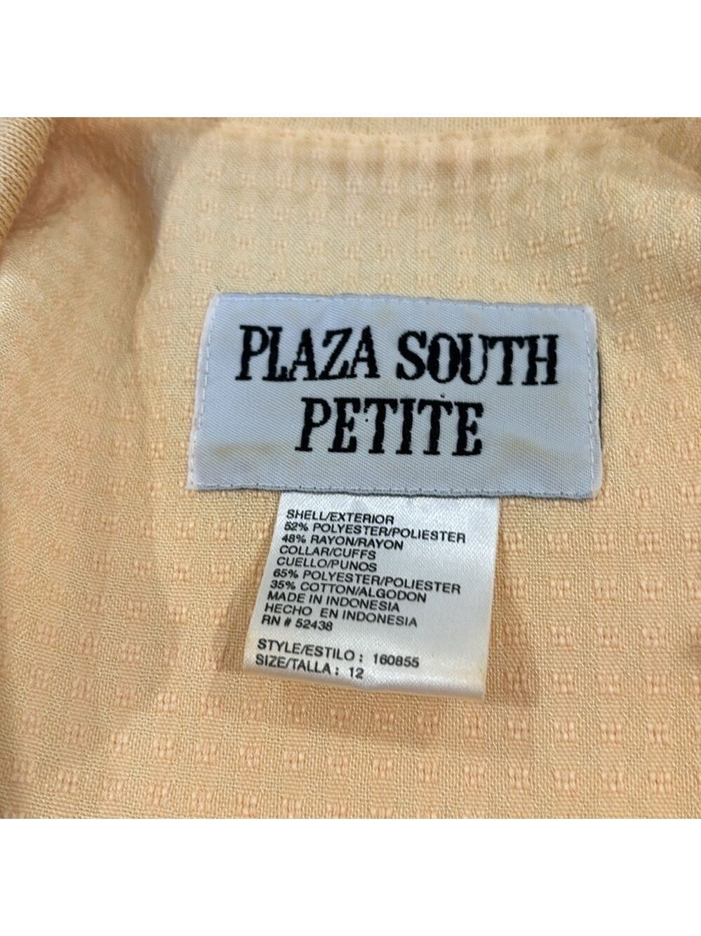 90s 2 PC SUNSHINE YELLOW TEXTURED FABRIC CROPPED POLO TOP & PANT PLAZA SOUTH 12P - Picture 13 of 15